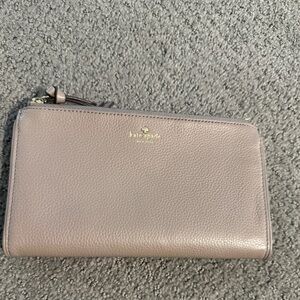 Kate Spade Gray Pebbled Leather Wallet
